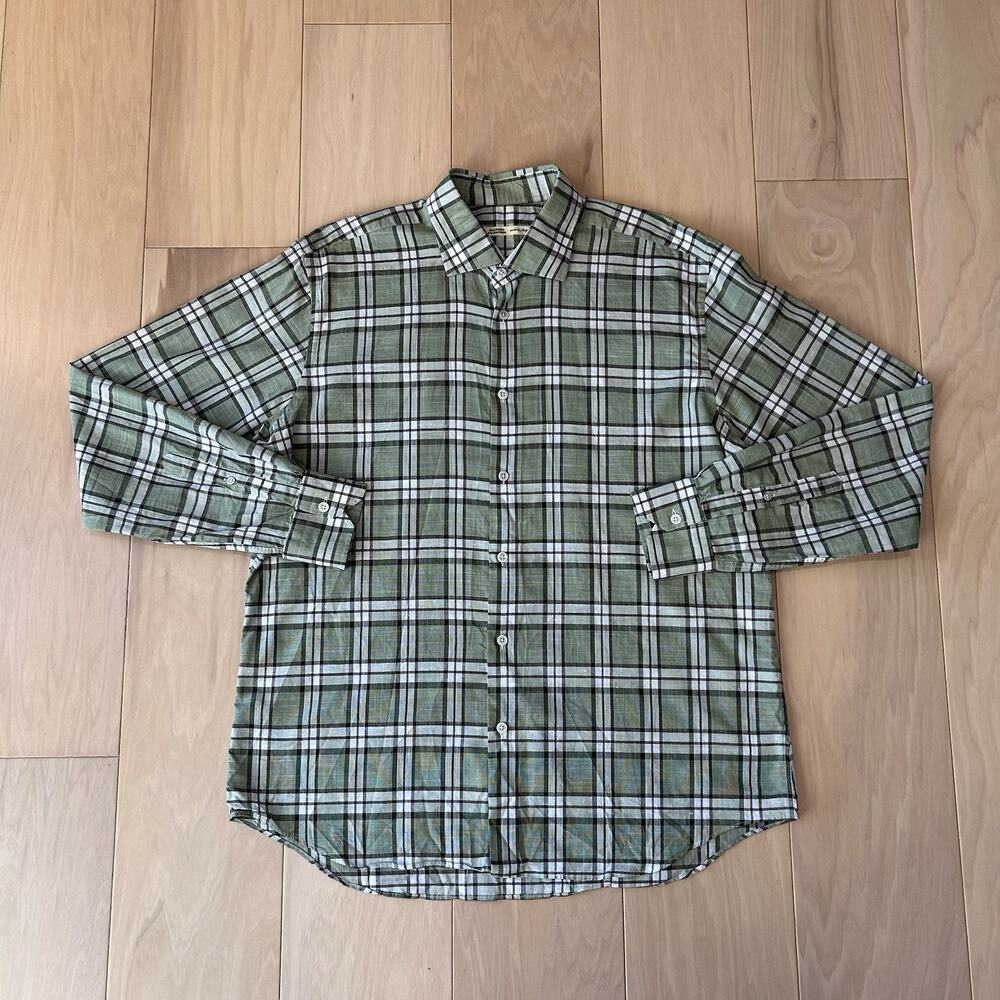 Maurizio Baldassari Brera Button Up Plaid Long Sleeve Shirt Men’s XL